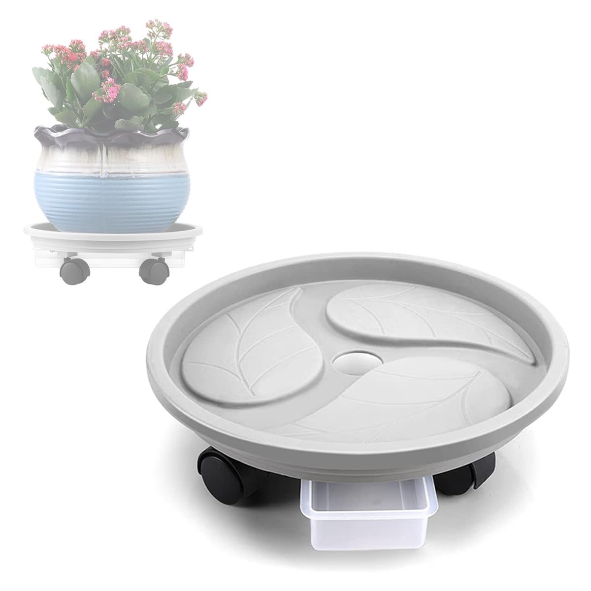 HASTHIP 26cm Plant Pot Stand with Wheels, Thicken Heavy Movable Round Plant Caddy and Multipurpose Trolley for Plant Pot, Cylinder HASTHIP 26cm Plant Pot Stand with Wheels, Thicken Heavy Movable Round Plant Caddy and Multipurpose Trolley for Plant Pot, Cylinder